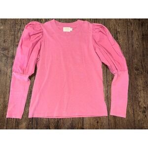 Nation LTD 100% Cotton Puff Long Sleeve Tee Sz M  Pink